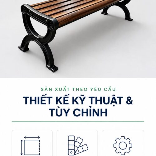Ghế băng composite GEV-CV-106-C – tùy chọn màu sắc, sản xuất theo yêu cầu