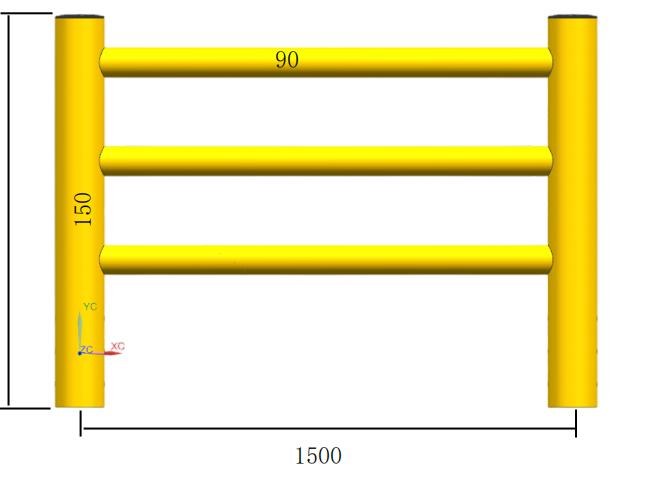 Lan can lối đi bộ nhà xưởng GEV-LC2-3t