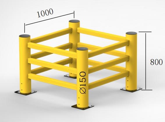 Rào bảo vệ cột nhà xưởng GEV-RC1-AN đế lắp ngoài đường kính 150mm