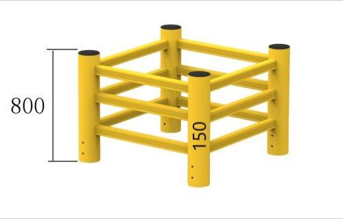 Rào bảo vệ cột nhà xưởng GEV-RC1-AT đường kính trụ 150mm đế tích hợp