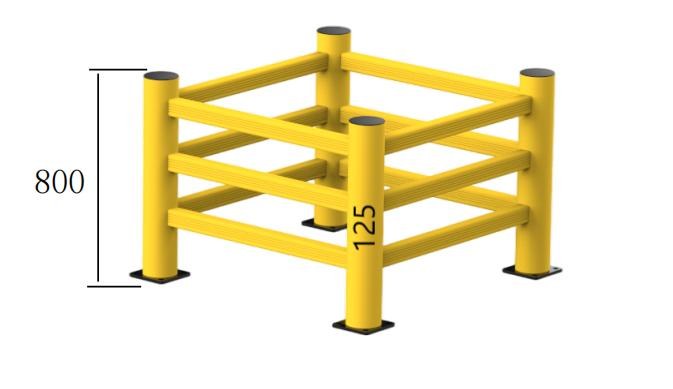 Rào bảo vệ cột nhà xưởng GEV-RC1-BN đường kính trụ 125mm đế lắp ngoài